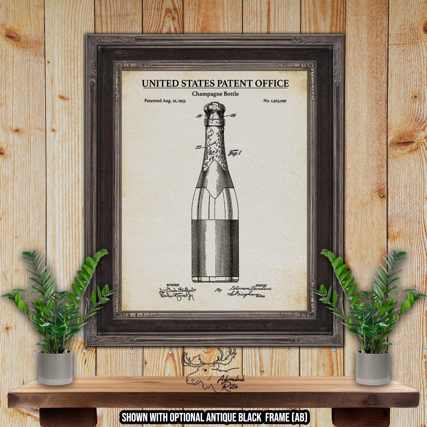 Champagne Patent Print Set of 2