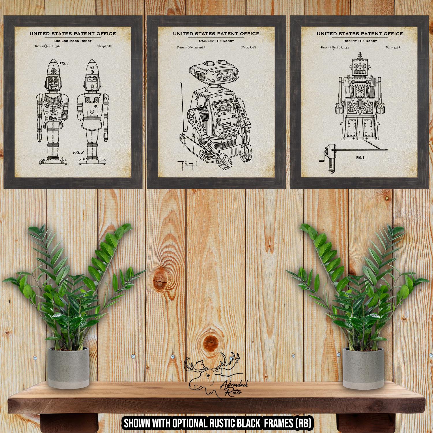 Robot Patent Print Set of 3 - Robot Posters - Toy Robot Inventions at Adirondack Retro