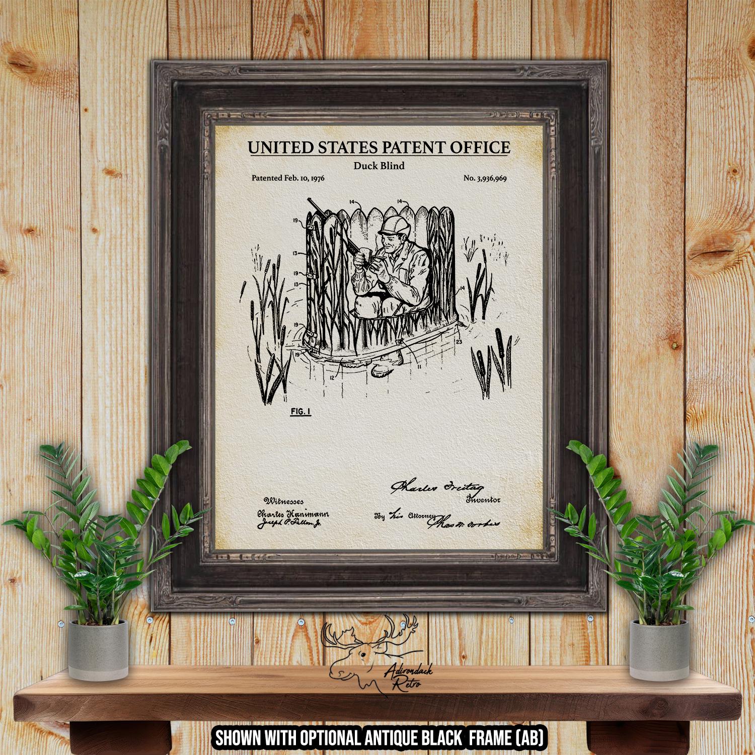 Duck Blind Patent Print - 1976 Duck Hunting Invention - Duck Hunting History at Adirondack Retro