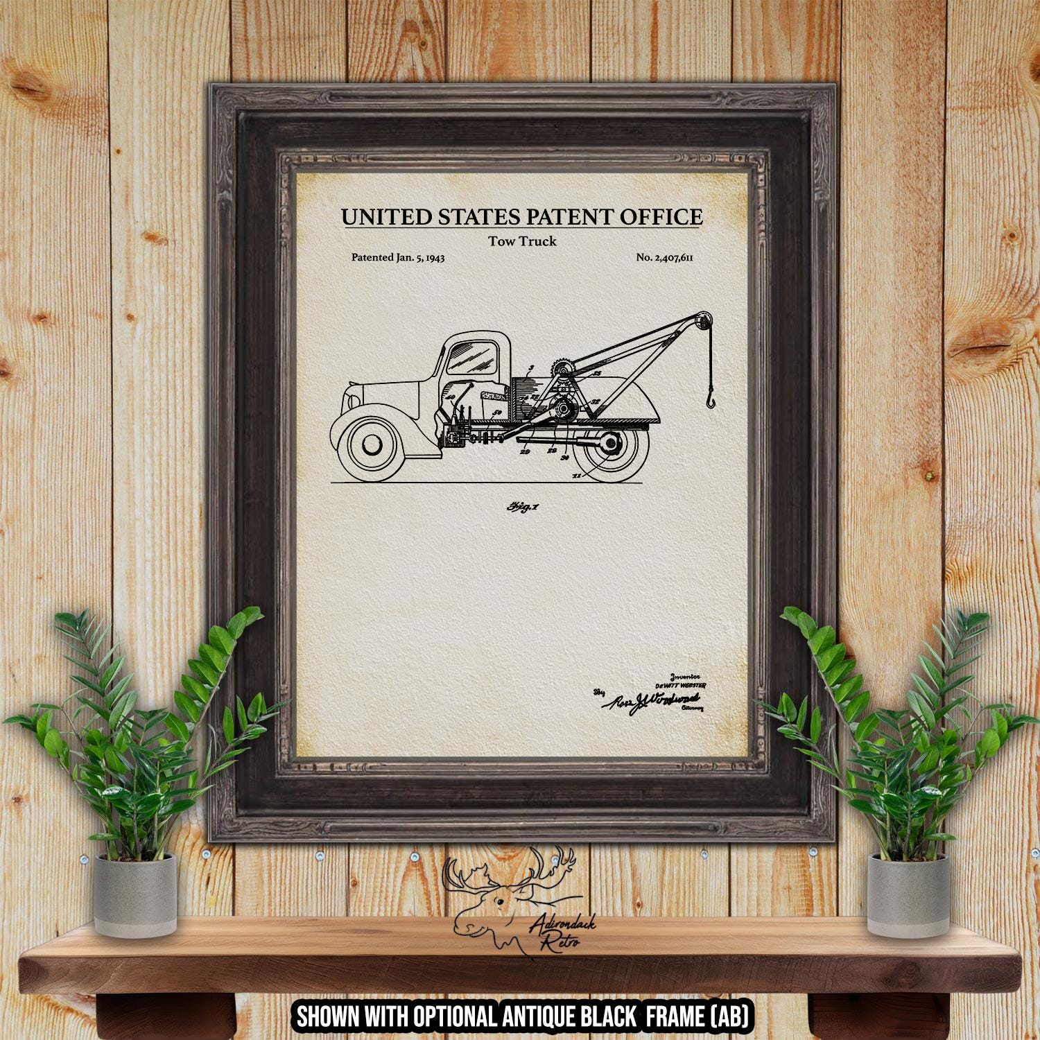 Tow Truck Patent Print Set of 6