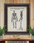 Skull And Skeleton Patent Print Set of 2