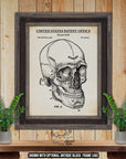 Skeleton and Skull Patent Print Set of 2