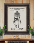 Skeleton and Skull Patent Print Set of 2