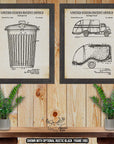 Garbage Removal Patent Print Set of 2 - Waste Management Poster Set at Adirondack Retro