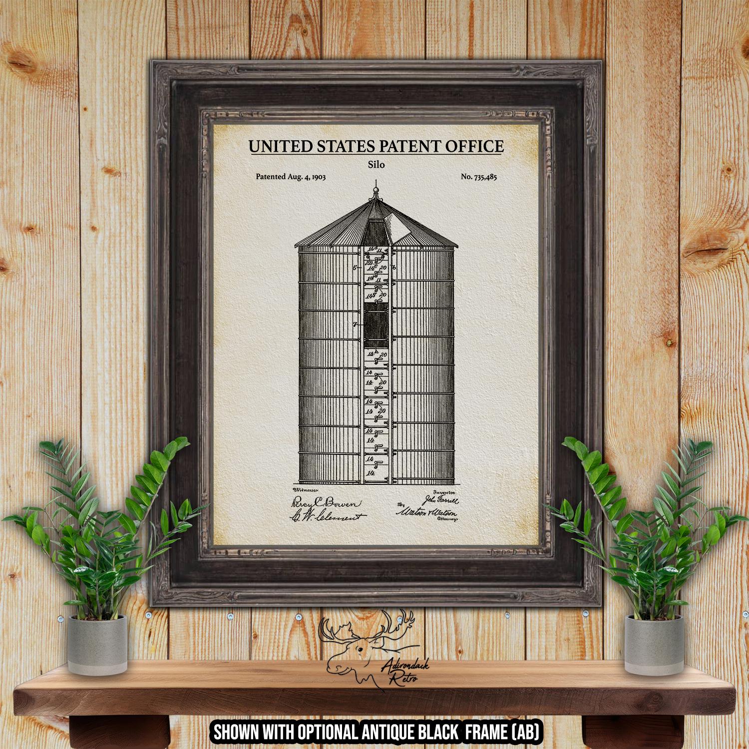 Silo Patent Print - 1903 Farming Invention at Adirondack Retro