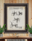 Football Kicker Patent Print Set of 4