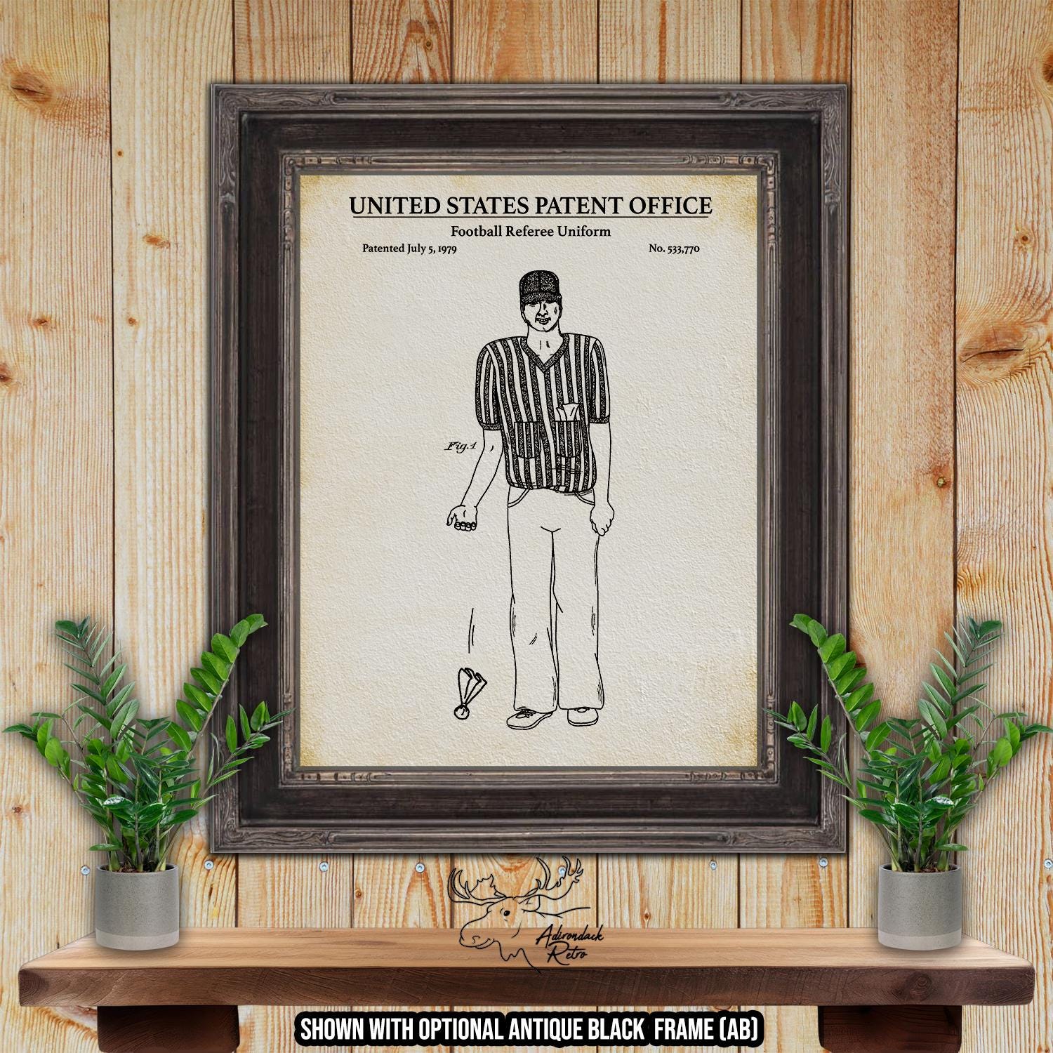 Football Referee Patent Print Set of 3