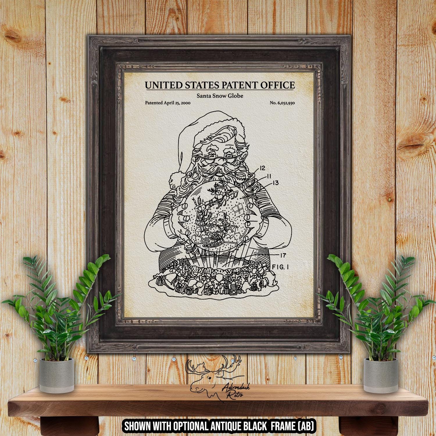 Christmas Patent Print Set of 3