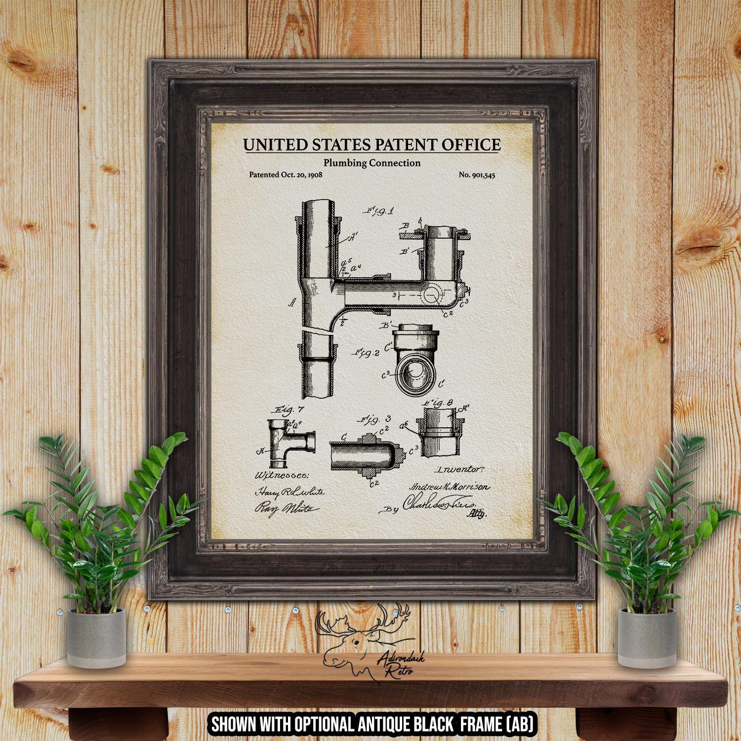 Plumbing Patent Print Set of 6