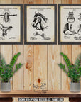 Horseback Riding Patent Print Set of 3 - Western Invention Posters at Adirondack Retro