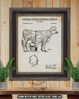 Cow Milker Patent Print - 1932 Farming Invention at Adirondack Retro