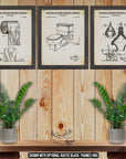 Bathroom Patent Print Set of 3 - Bathroom Inventions at Adirondack Retro