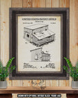 Chicken Coop Patent Print - 1888 Farming Invention at Adirondack Retro