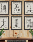 Bathroom Patent Print Set of 6 - Retro Plumbing Inventions at Adirondack Retro