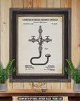 Bath Faucet Patent Print - Vintage Shower Faucet Patent Drawing - 1883 Bathroom Invention at Adirondack Retro