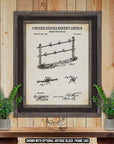 Barbed Wire Fence Patent Print - 1881 Farm Invention at Adirondack Retro