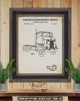 Semi Truck Patent Print Set of 4