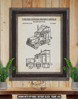 Semi Truck Patent Print Set of 4