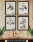 Semi Truck Patent Print Set of 4 - Semi Truck Poster Set - Trucking Inventions at Adirondack Retro