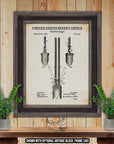 Barbed Wire Fence Patent Print Set of 2