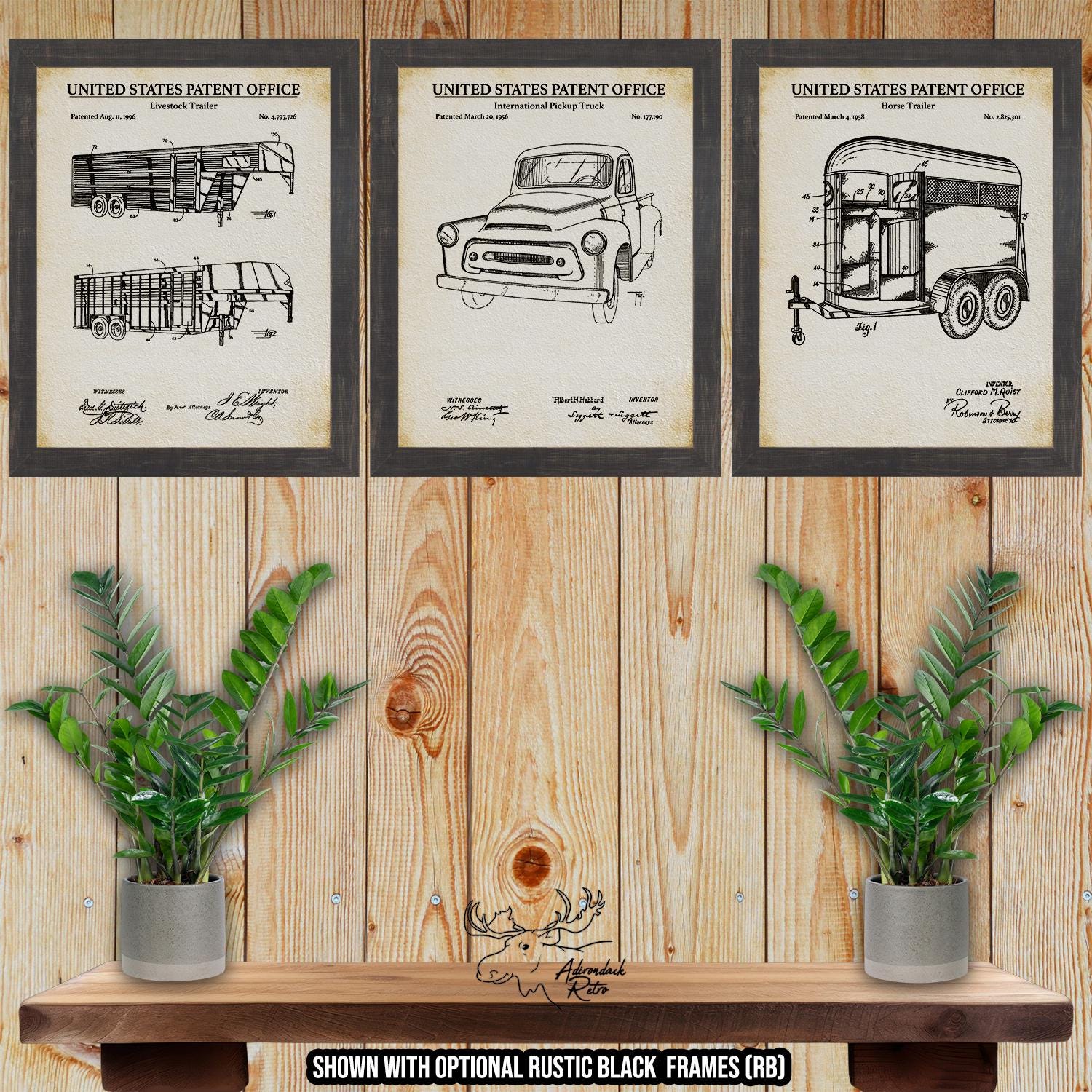 Horse Owner Patent Print Set of 3 - Ranch Inventions at Adirondack Retro