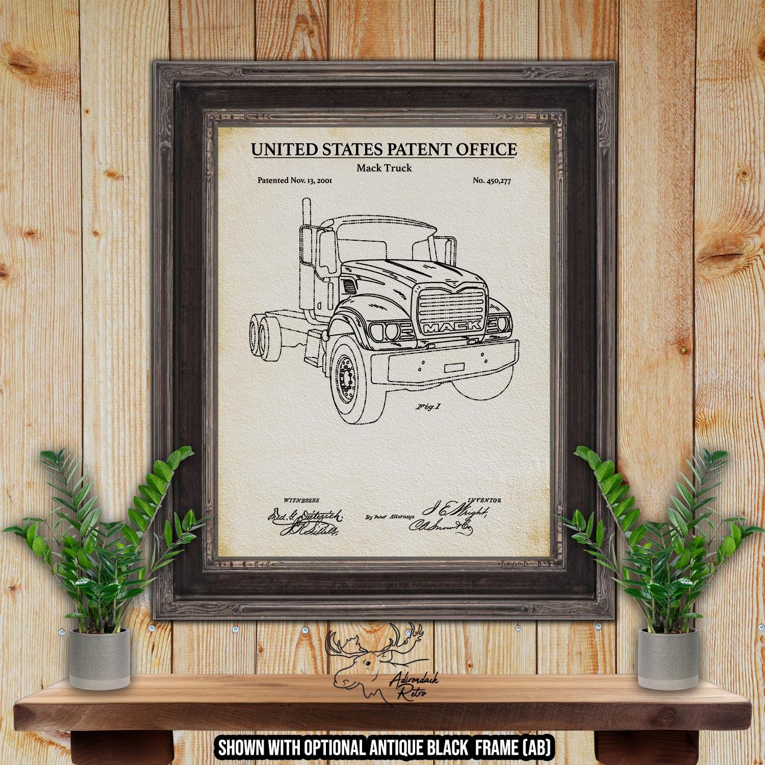 Semi Truck Patent Print Set of 6