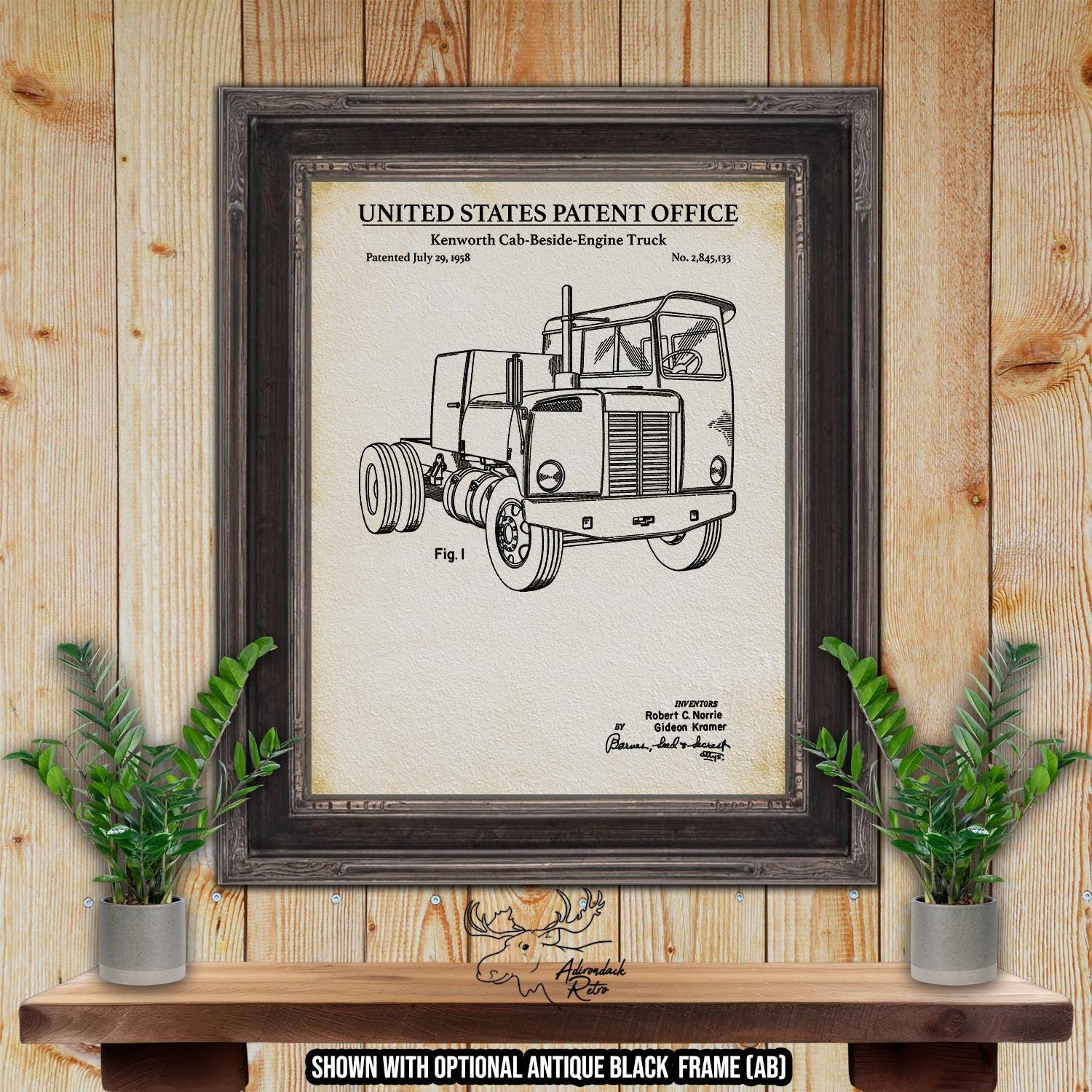 Semi Truck Patent Print Set of 8