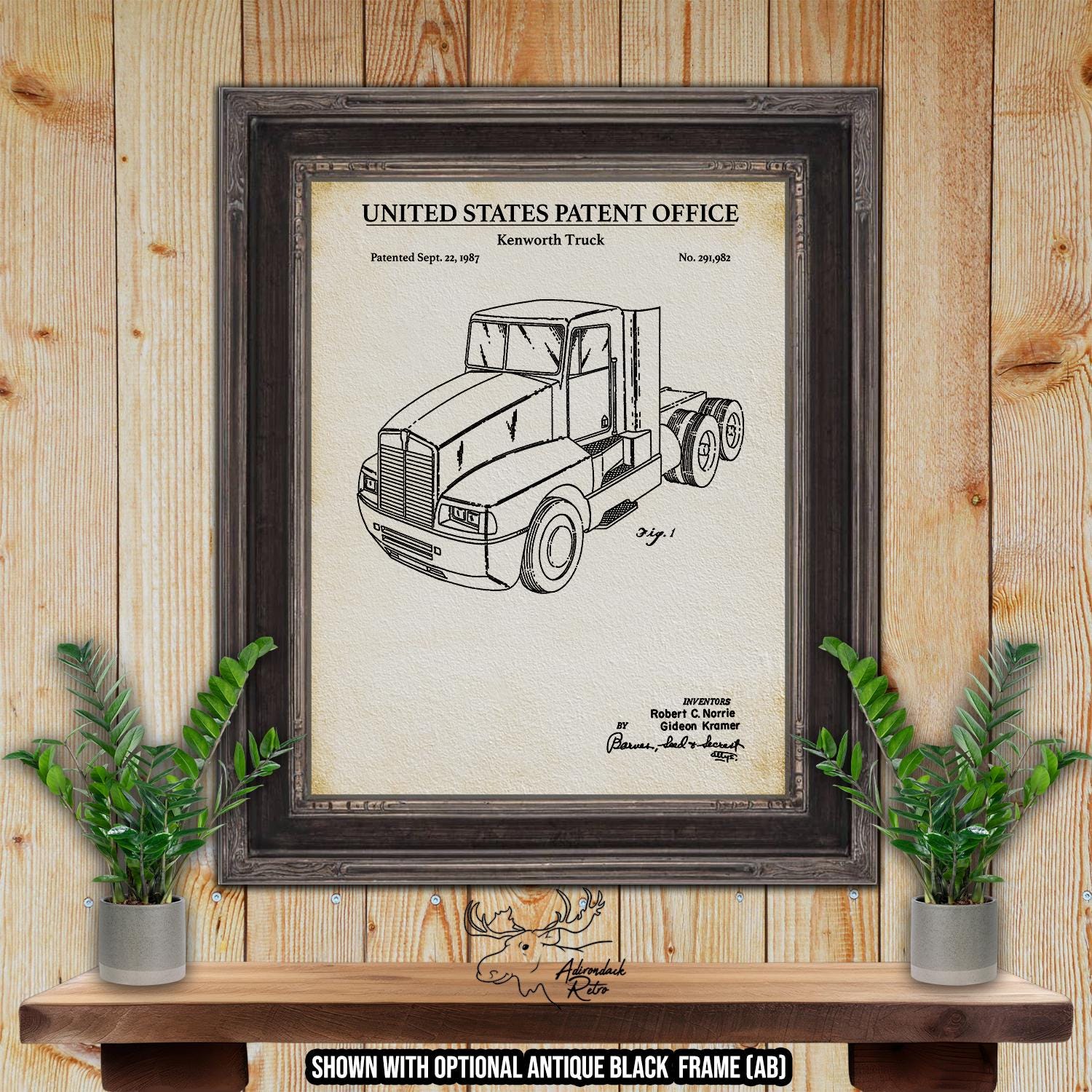 Semi Truck Patent Print Set of 8