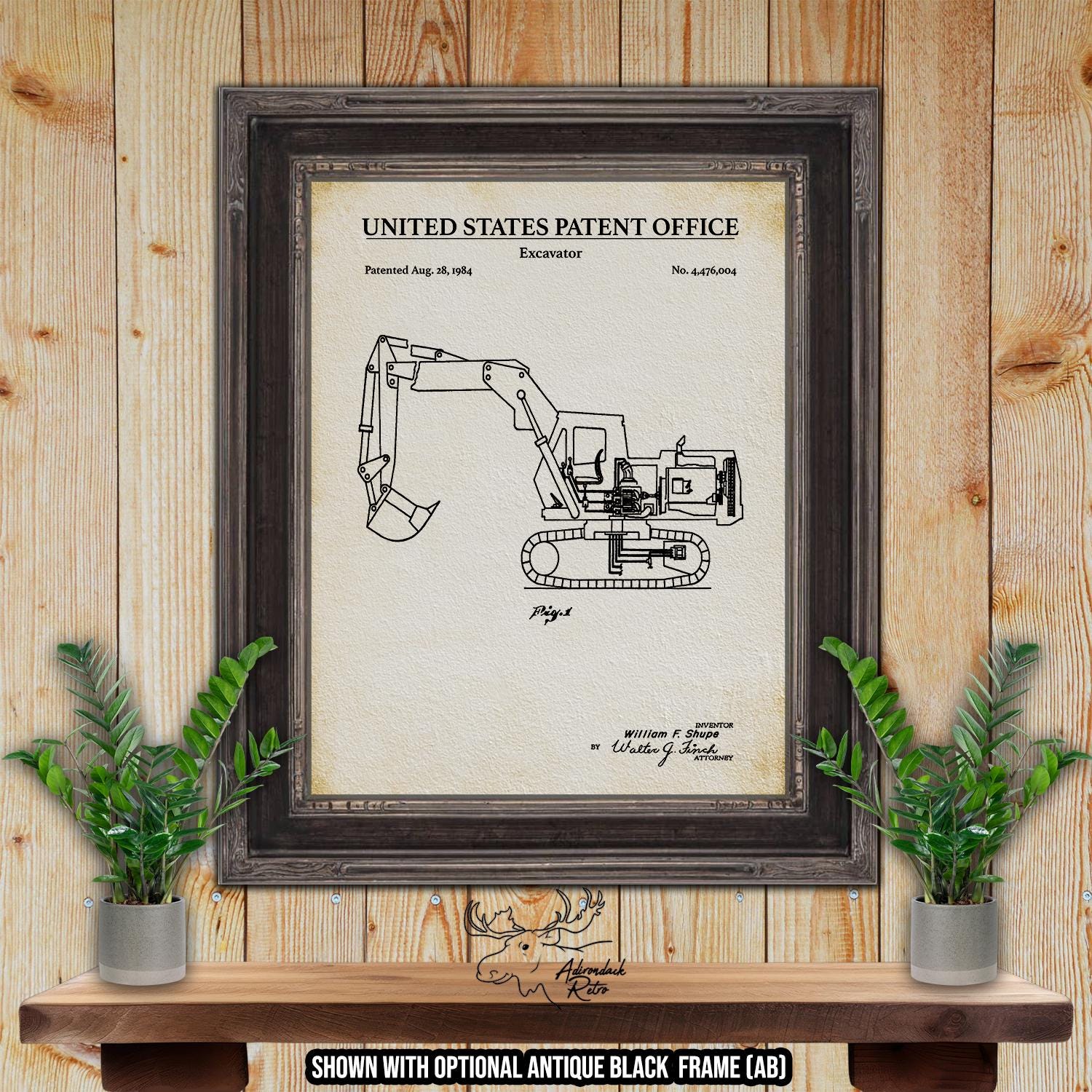 Construction Vehicle Patent Print Set of 6