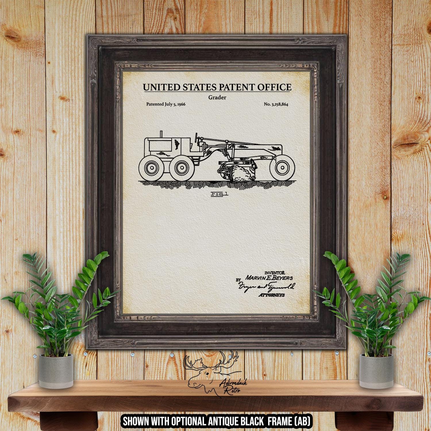 Construction Vehicle Patent Print Set of 8