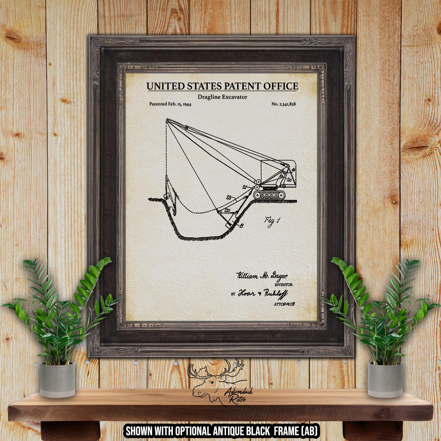 Construction Equipment Patent Print Set of 8