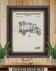 Garbage Truck Patent Print Set of 4