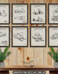 Snowmobile Patent Print Set of 8 - Vintage Snowmobile Posters - Snowmobile Inventions at Adirondack Retro