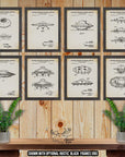 UFO Patent Print Set of 8 - Flying Saucer Inventions - Space Exploration Posters at Adirondack Retro