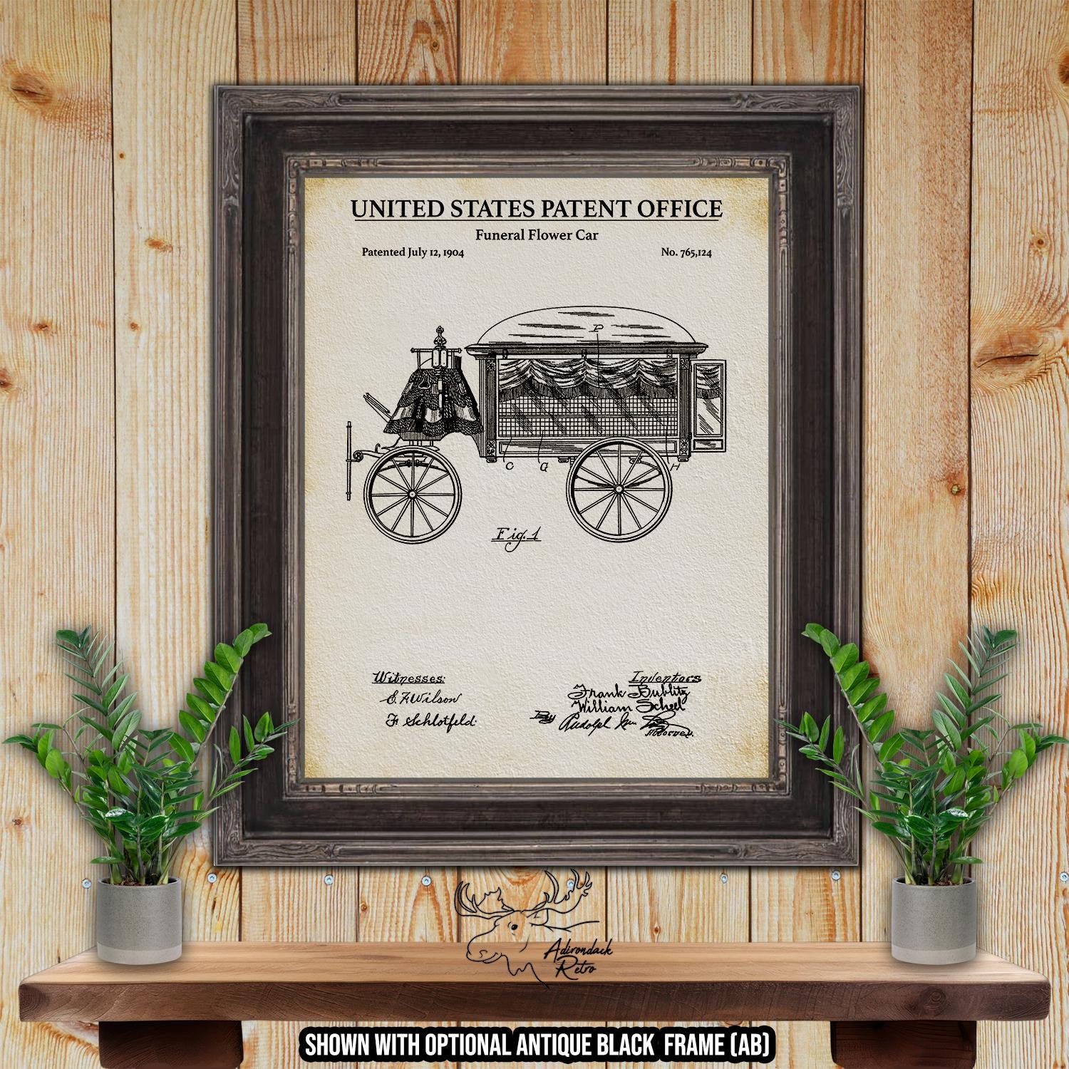 Funeral Car Patent Print Set of 6