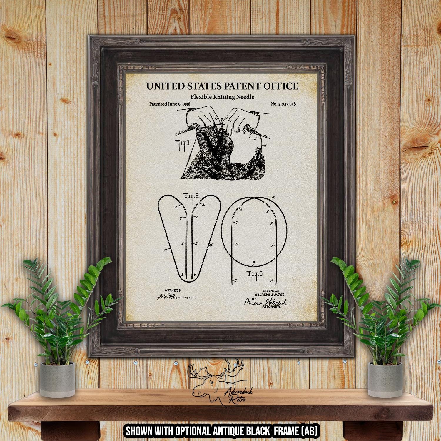 Knitting Patent Print Set of 2