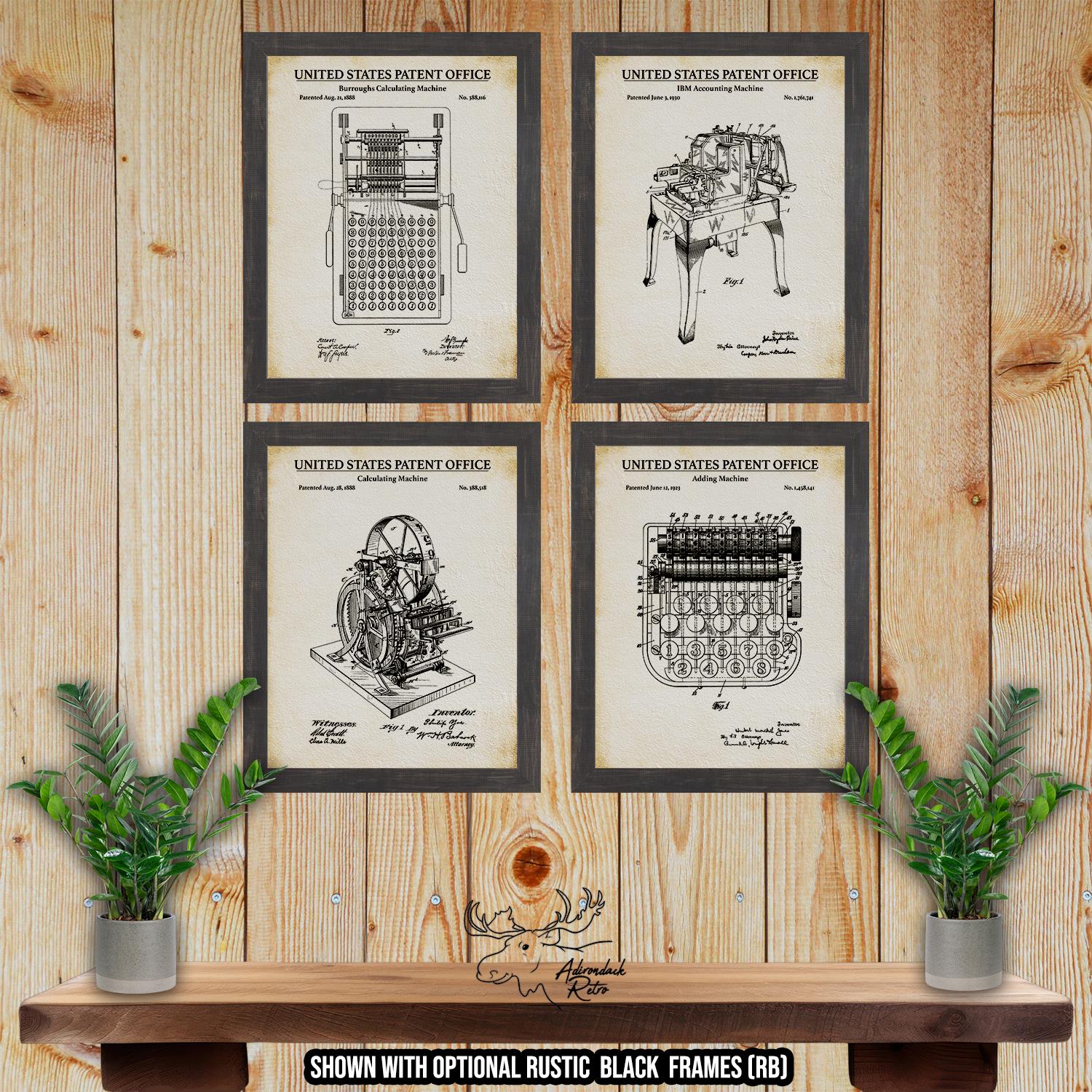 Accounting Machines Patent Print Set of 4 - Accounting Inventions at Adirondack Retro