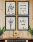 Aviation Patent Print Set of 4 - Aviation Posters - Aviator Inventions at Adirondack Retro