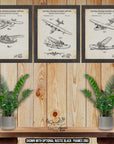 Seaplane Patent Print Set of 3 - Seaplane Inventions - Airplane Posters at Adirondack Retro