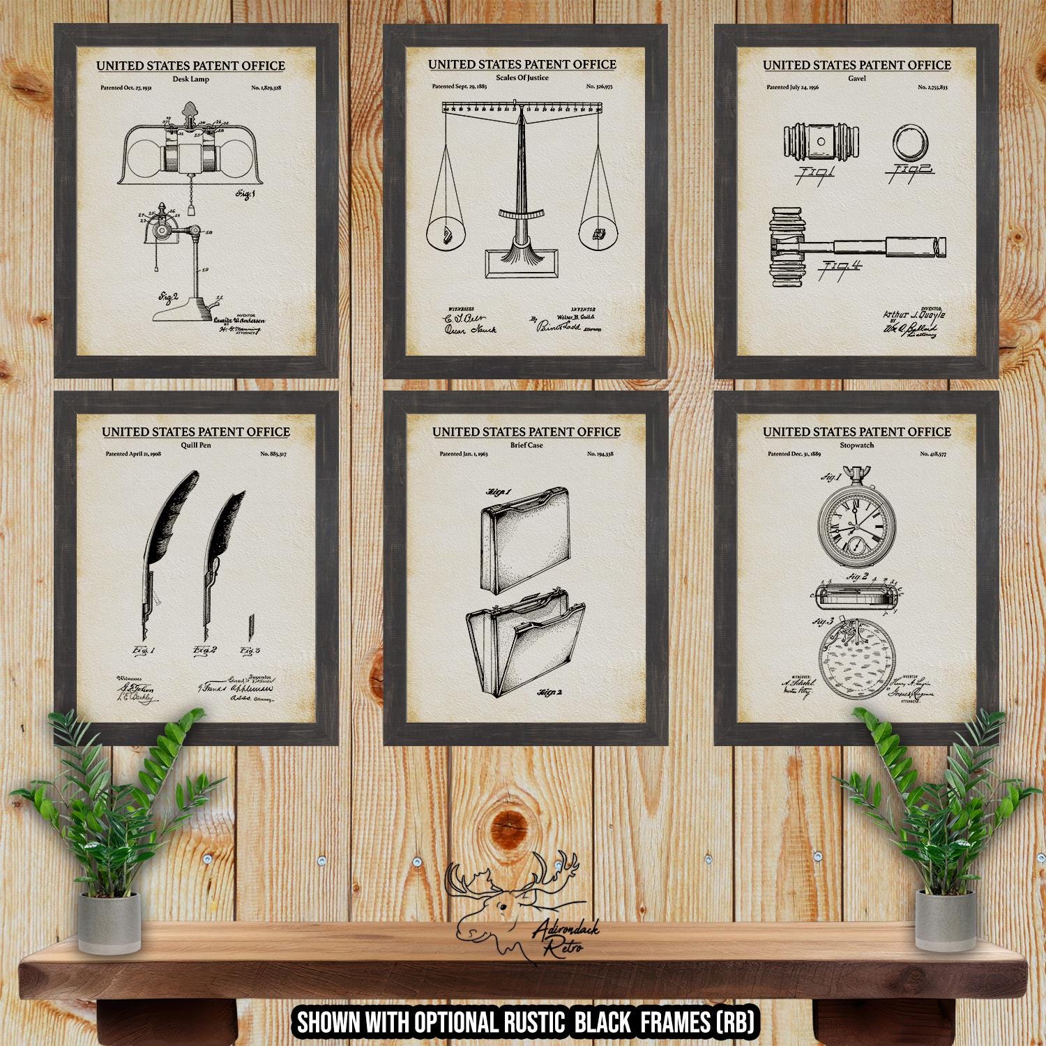 Lawyer Patent Print Set of 6 - Judicial Inventions - Law Posters at Adirondack Retro