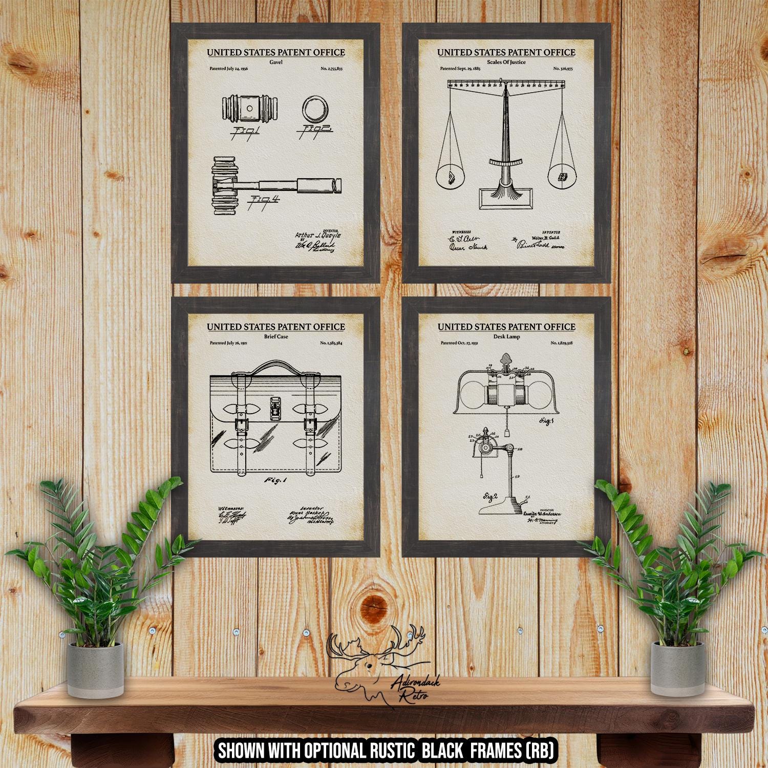 Lawyer Patent Print Set of 4 - Judicial Inventions - Law Office Decor at Adirondack Retro