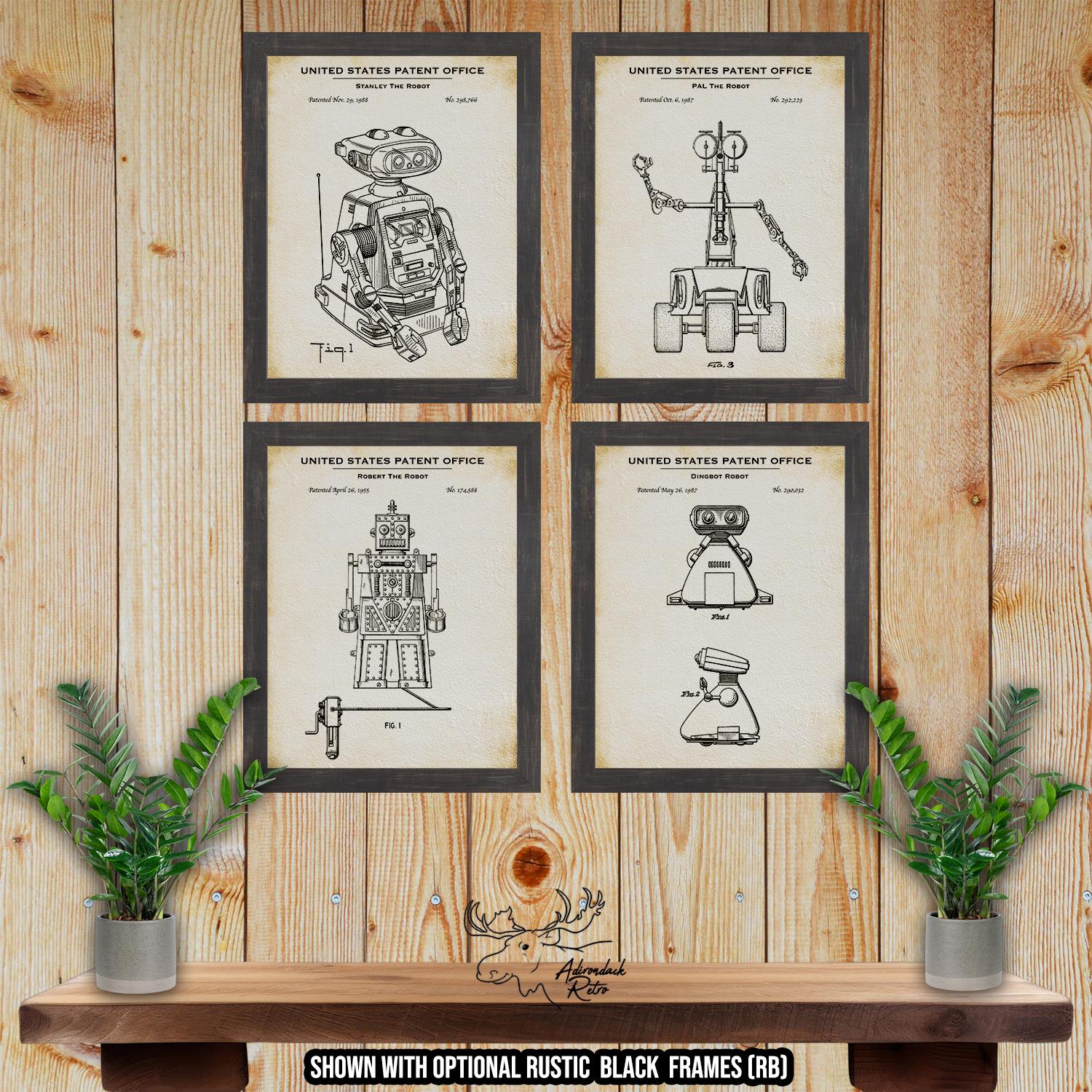 Robot Patent Print Set of 4 - Retro Robot Posters - Toy Robot Inventions at Adirondack Retro