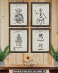 Robot Patent Print Set of 4 - Retro Robot Posters - Toy Robot Inventions at Adirondack Retro