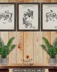 Pedal Tractor Patent Print Set of 3 - Pedal Tractor Posters - Pedal Tractor Inventions at Adirondack Retro