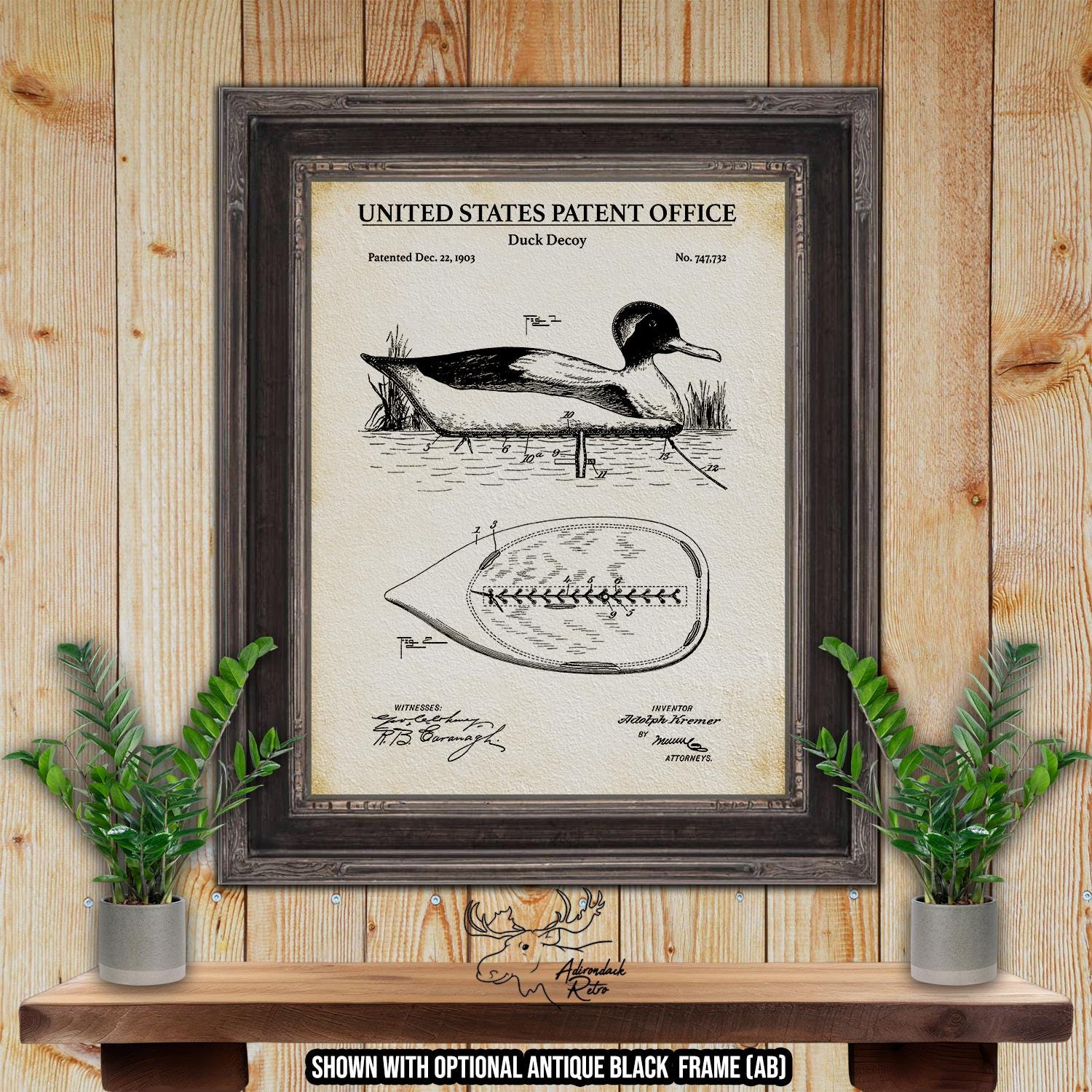 Duck Hunting Patent Print Set of 6