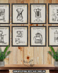 Coffee Maker Patent Print Set of 8 - Coffee Posters - Coffee Inventions at Adirondack Retro