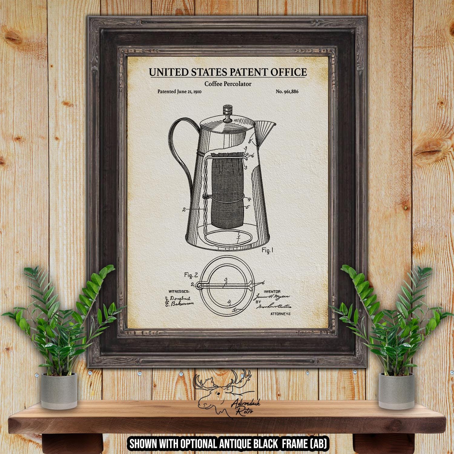 Coffee Maker Patent Print Set of 8