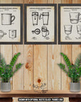 Coffee Mug Patent Print Set of 3 - Coffee Posters - Kitchen Inventions at Adirondack Retro