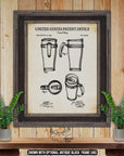 Coffee Mug Patent Print Set of 3