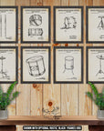 Drum Patent Print Set of 8 - Drumming Posters - Drumming Inventions at Adirondack Retro